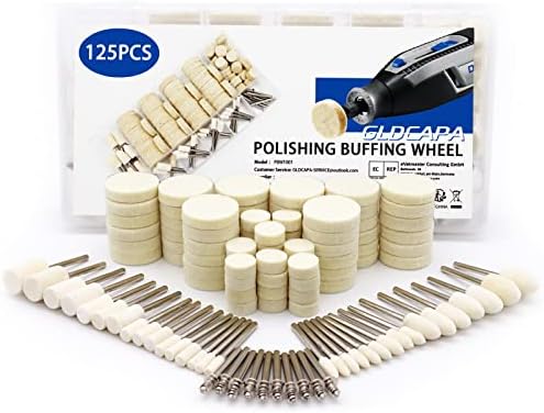 Polishing Buffing Wheel Compatible with Dremel Polishing Kit, GLDCAPA 14 Sizes 125 PCS Polishing Wheel for Dremel Tool Accessories, 1/8" Shank with Storage Box