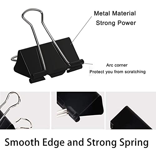 Extra Large Binder Clips 2.4 Inch (24 Pack), Upgrade Giant Binder Clips Big Paper Clips Clamps for Office and Home Supplies, Black image 7