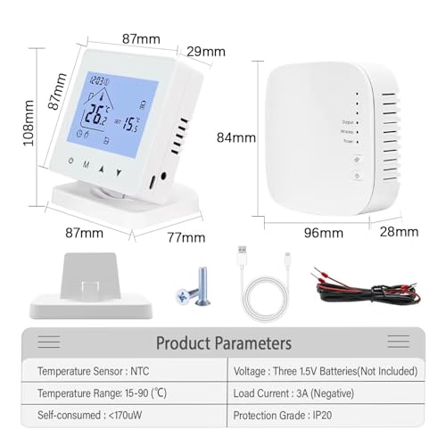 Thermostat d'ambiance tactile avec programmation hebdomadaire précise