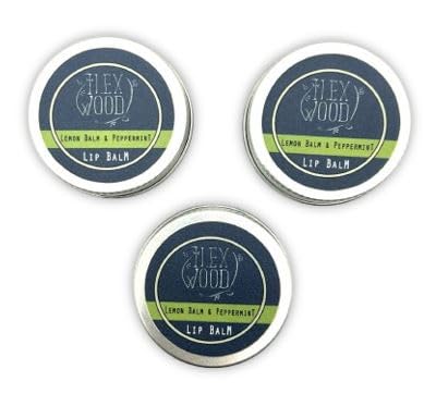 The Ilex Wood, Vegan Lemon Balm and Peppermint Lip Balm Pack of 3, All natural, coldsore prevention, palm oil free