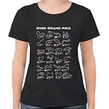 Wanapix | Camiseta Fórmula 1 Mujer| 100% Algodón | Regalo Fans Automovilismo | Talla XL | Color Negro | Calendario y Circuitos 2026