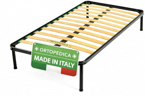 Leonardo - rete letto piazza e mezza 120cmx190cm - prodotto 100% - doghe in legno multistrato con telaio in acciaio - prodotto ORTOPEDICO.