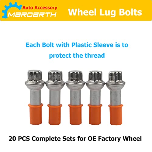 14Mm X 1.5 Wheel Lug Bolt Oe Factory Wheel 0009905407 Compatible With Ml500 S550 Cl63 Ml350 Glk350 Cl500 Gl450, Pack Of 20 #TOP5