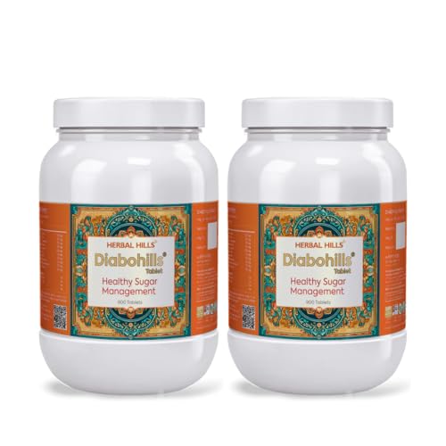 Image of Herbal Hills Diabohills Tablets, (900 Tablets Pack) | Supports Sugar Control & Pancreatic Health | Ayurvedic Sugar Management Supplement For Blood Sugar Balance & Metabolism | With Jamun, Karela & Gudmar Pack of 2