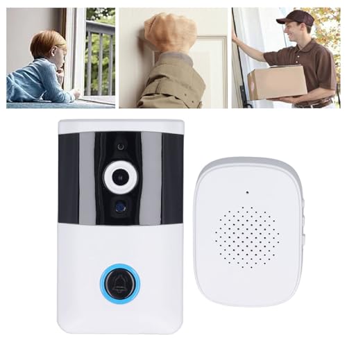 Câmera de campainha inteligente, visualização noturna visual residencial, campainha de segurança 2,4