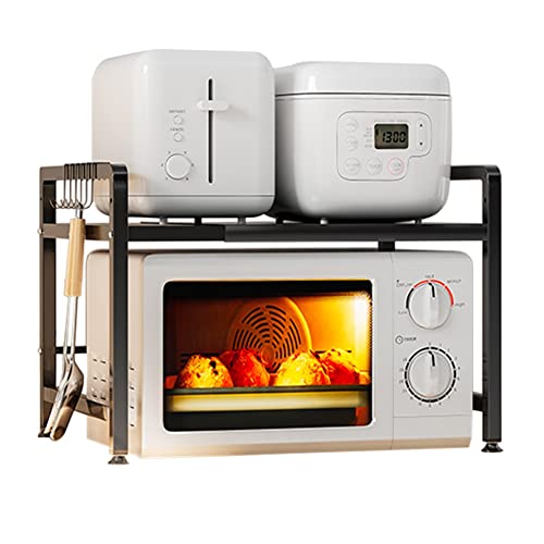 Redwestmelon Kitchen Microwave Oven Rack Rice Cooker Storage Organiser Shelf Freestanding Countertop Oven Rack Adjustable Baker's Rack Expandable Spice Rack Holder