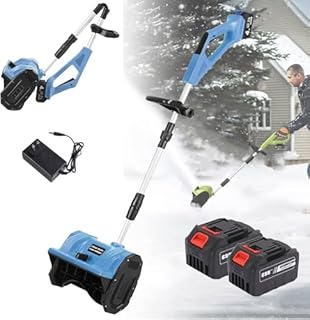 Pala de nieve inalámbrica, lanzador de nieve eléctrico con distancia de lanzamiento de 8 m, soplador de nieve con batería recargable con 2 baterías de 20 V