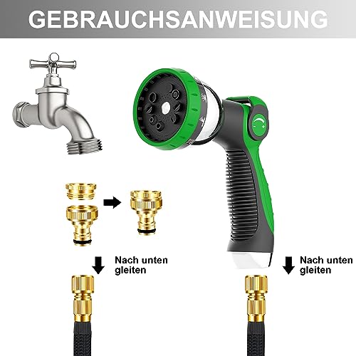 Schüttelschlauch Set 2 Meter - Mit Messing Kupplung Für Gartenbewässerung