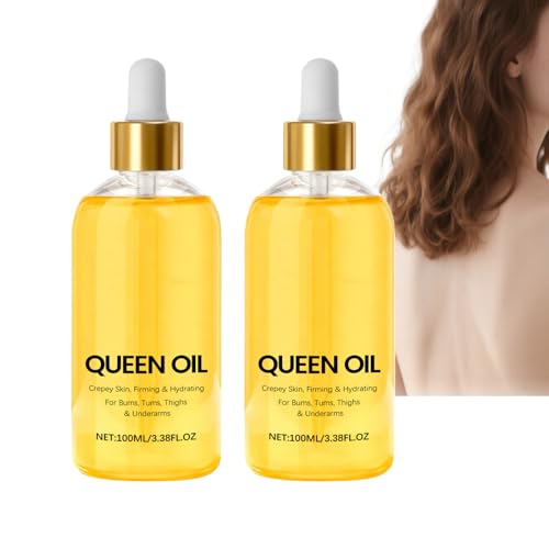 Aceite corporal Queen Crepey Skin y crema hidratante reafirmante, aceite hidratante de seda para mujeres, de absorción rápida, aceite ligero para brazos, abdomen, glúteos y muslos, cuidado antiedad (2