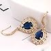 Blue Sapphire Earrings for Women - Gold Bridal Teardrop Crystal Cubic Zirconia Drop Earring for Wedding Party Prom Fashion Jewelry for Bride Bridesmaids September Birthstone Birthday Jewelry
