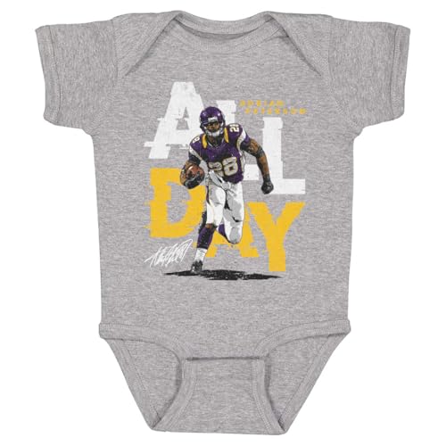 500 LEVEL Adrian Peterson Minnesota All Day One-Piece Infant Bodysuit (Heather Gray, 18M)