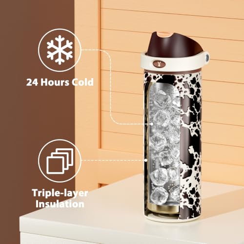Image of Meoky 24 oz Insulated Stainless Steel Water Bottle with Straw for Men Boys