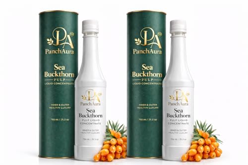PanchAura Himalayan Sea Buckthorn Juice Pulp Concentrate 1500 ML | Cold Pressed from Ladakh Berries | Natural Vitamin C, Omega 3-6-7-9 & Antioxidants | Supports Immunity, Skin Glow & Gut Health