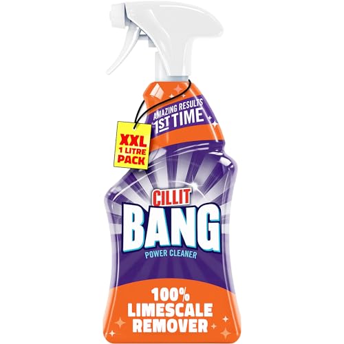 Cillit Bang 1000ml Limescale Remover Single Pack Fast Stain & Virus Eliminator Disinfectant Soap Scum & Rust cleaner Fresh Scent Water & Dirt Repellent Home Cleaning Formula.