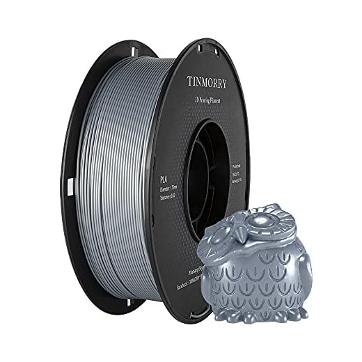 PLA Filamento 1,75 mm Plata, TINMORRY Materiales de Impresión 3D Filamento 1 kg Spool