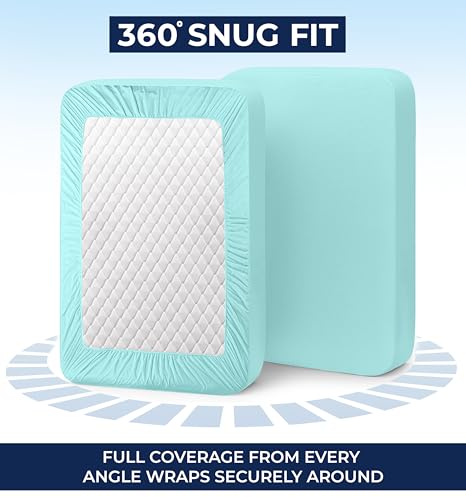 Image of Utopia Bedding King Deep Pocket Fitted Sheet - Extra Deep Pocket - Fits up to 21 Inch Mattress - Hotel Luxury - Soft, Breathable and Comfy - Shrinkage and Fade Resistant - Easy Care - (Spa Blue)