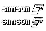 Set beinhaltet: 4-teiliges Aufkleber Set Simson S51 Elektronik schwarz, weiß für Tank und Seitendeckel