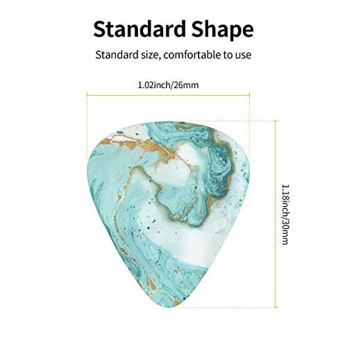 Ensemble de 12 médiators de guitare en marbre vert or pour guitare acoustique, guitare électrique, contrebasse, ukulélé - Les Beatles, Paul McCartney, John Lennon, RIngo Starr, George Harrison Ensemble de 12 médiators de guitare en marbre vert or pour guitare acoustique, guitare électrique, contrebasse, ukulélé – Image 5