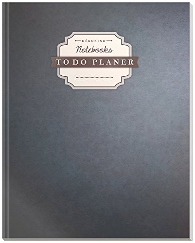 DÉKOKIND To Do Planer: DIN A4, 100+ Seiten, Register, Vintage Softcover | Dickes Checklisten Buch | Motiv: Schlichte Wand Cover