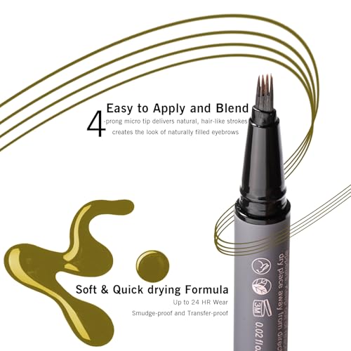 Image of Taupe Eyebrow Pencil, 4-Prong Precision Brow Pen, Create Hair-like Stroke, Lift & Snatch Brow Shaping, Last for 24H YES.EYE DO (Cocoa Dust-Taupe)