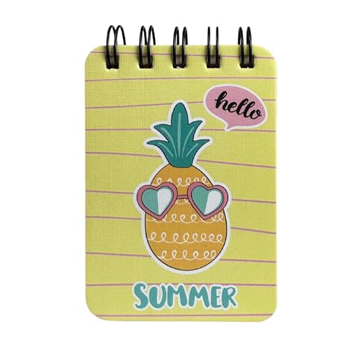 Image of Spiral Pocket Notebook (7.5 x 11 cm) | Cute Mini Notepad | Small Handy Notebook for School, Office & Personal Notes (Summer)