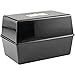 Q Connect Card Index Box, 5 x 3 Inches - Black