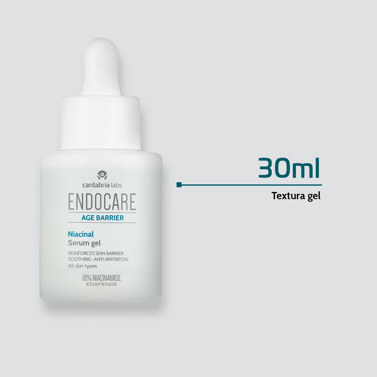 Cantabria Labs - Endocare Age Barrier Niacinal Serum Gel - 30 ml - Sérum Gel con 10% Niacinamida y ácido hialurónico en nanovesículas - Hidrata, Calma y Refuerza la Barrera Cutánea