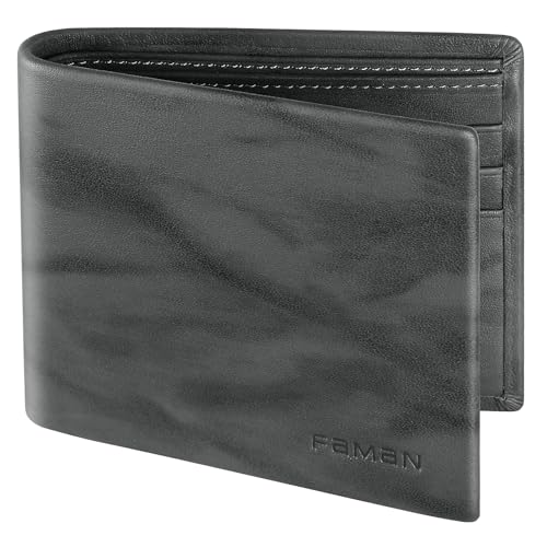 Wallet for Men-Genuine Leather RFID Blocking Bifold Stylish Slim Minimalist Front Pocket - Thin & Stylish Wallet With 1 ID Window