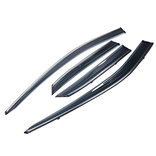 Window Visor Compatible With 2016-2022 Lexus Rx350 & Rx450H Al20, Injection Polycarbonate With Chrome Trim Air Deflector Rain Guard Shade By Ikon Motorsports, 2017 2018 2019 2020 2021 #TOP4