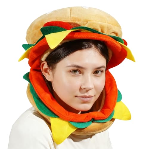 Jococs Funny Hamburger Hat Hamburger Costume Burger Hat Cheeseburger Costume Food Crazy Hats Party Supplies for Carnival