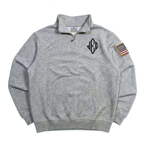 Genérico Sudadera Holgada de Manga Larga Chaqueta Gruesa Primavera y otoño Media Cremallera Talla Grande Unisex