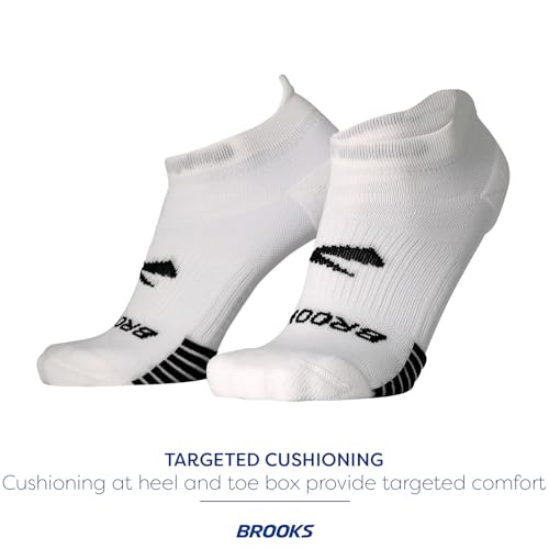 Brooks Ghost Lite No Show Socks, Running Socks with Arch Support, 2-Pack - White - M - image 6