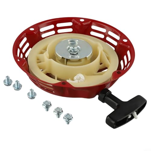 Durashmall Arrancador de tracción de repuesto para motor de cortacésped GX120 5.5HP 6.5HP Ensamblaje de arranque de retroceso con 6 pernos para 28400-ZE1-003ZF 28400-ZH8-013YA