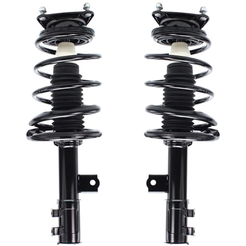 Image of Detroit Axle - 4pc Front Steering Knuckles with Wheel Hub Bearings Struts with Coil Springs Replacement for 2007-2010 Hyundai Elantra w /4-Wheel ABS