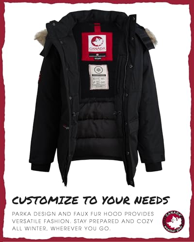 Image of CANADA WEATHER GEAR Boys' Parka - Heavyweight Polar Fleece Lined Parka Coat with Faux Fur Hood - Warm Jackets for Boys (8-20)