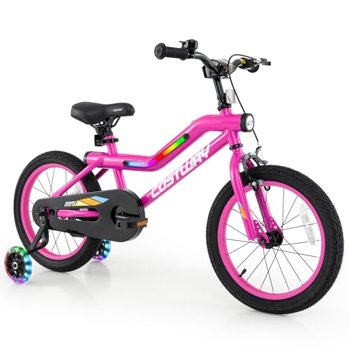 COSTWAY 16” Lighted Kids Bike with LED Lights