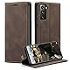 caseme Handyhülle für Samsung Galaxy S21 FE 5G Hülle (Nicht für Galaxy S21) Premium Leder Klappbar Flip Case Magnet Kartenfach Standfunktion Tasche Schutzhülle für Samsung S21 FE 5G (6.4’’) - Kaffee