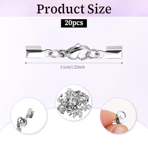 Molain 593380_1_5BEY5KE1 20Pcs Lobster Claw Clasps With Fold Over Cord Ends, Diy Jewelry Making Accessories Set thumb #1