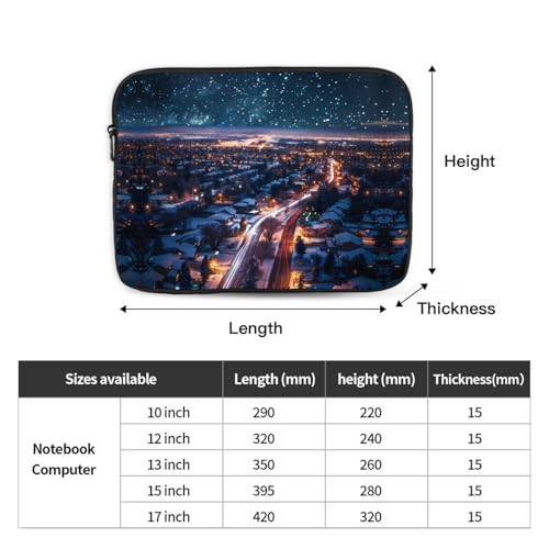Funda para portátil de 12 pulgadas con impresión nocturna nevada miniatura 4