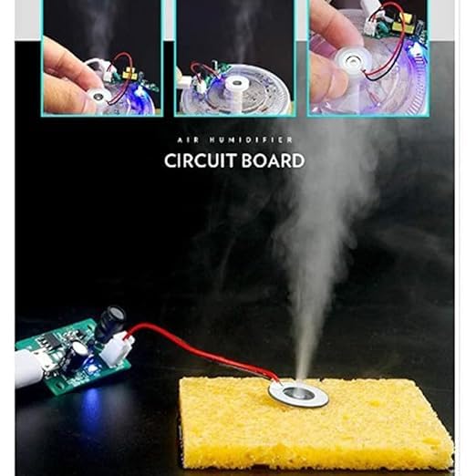 Image of SP Electron Type C 5v DC Ultrasonic Piezoelectric Humidifier Moisture Atomizing Chip Mist maker circuit Board for Electronic DIY Projects, Home and Office Atomizer etc