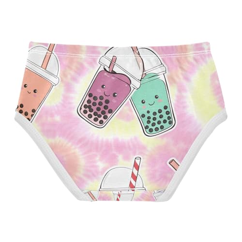 Kawaii Bubble Tea Cartoon Tye Die Toddler Girls's Underwear 2T 202c11222
