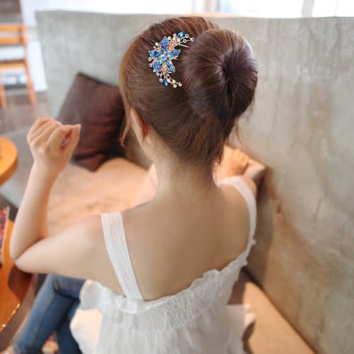 Kuuguu 6 Pcs Flower Floral Hair Combs Bridal Wedding Hair Crystal Rhinestones Women Hair Side Combs Hair Accessories For Women thumb #5