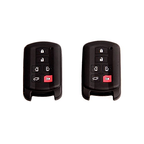 Deal Fontic Smart Key Cover Dobrev 6 Buttons Rubber Key Fob Cover Case Protector Skin Jacket Keyless Entry for Toyota Sienna 2011-2017 -Black 2PCS