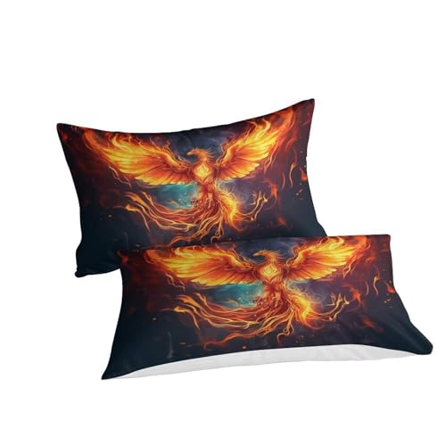 Housse de couette Phénix 200x200 parure de lit 3D bête mythique microfibre