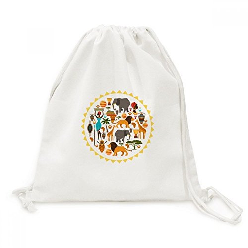 Sac cordon animaux sauvages Afrique en toile durable