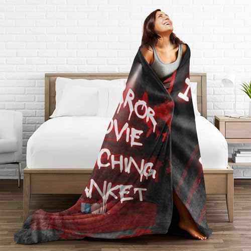 Image of Horror Movie Blanket Ultra-Soft Warm Plush Soft Throw Gifts Lightweight Flannel Blankets for All Season Bed Couch Chair Living Room 80 inchx60 inch Large for Men Women