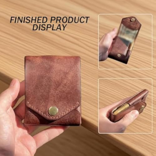 Vintage Handmade Leather Wallet, Leathers Business Card Holder Compact Wallet, Leather Card Wallets, Multifunctional Compact Wallet with Pen Slot, Holds 4-8 Cards + Cash (1pc)2