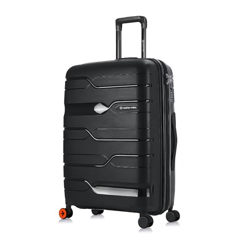 Image of Nasher Miles Paris Hard-Sided Polypropylene Check-in 8 Spinner Wheel Luggage Black 28 Inch |75Cm Trolley Bag