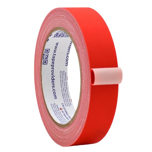 Image of WOD GTC12 Gaffer Tape, Red Low Gloss Finish Film, 1 inch x 60 ft. (Pack of 48) Residue Free, Non Reflective Cloth Fabric, Secure Cords, Water Resistant, Photography, Filming Backdrop