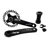 Bike Crank Arm Set Mountain Bike Crank Arm Set 170mm 104 BCD with Bottom Bracket Kit, Single Chainri